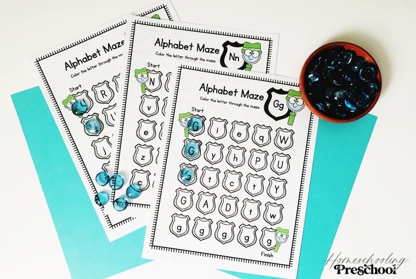 Alphabet Mazes for Preschoolers