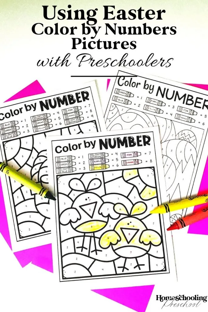 Using Easter Color by Numbers Pictures with Preschoolers 