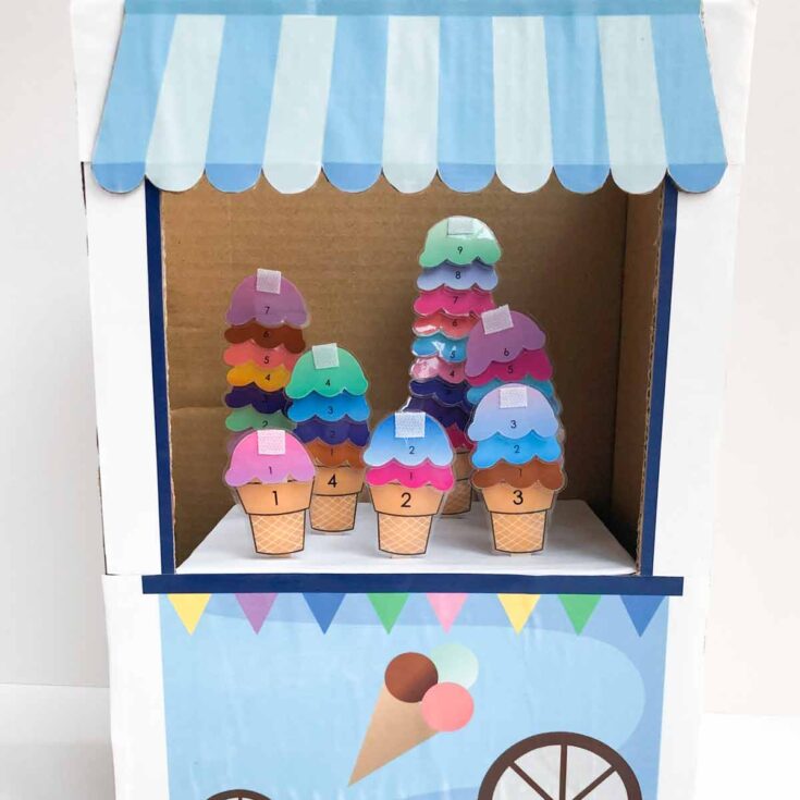 Image for Count to 10 Ice Cream Activity for Preschool (Free Printable)