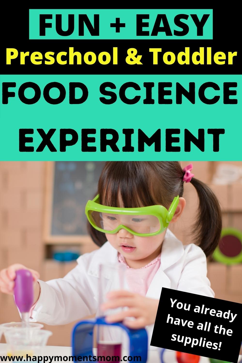 preschool science experiments with food