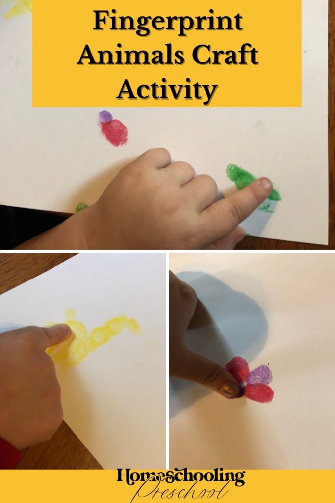 Fingerprint Animals Craft Activity