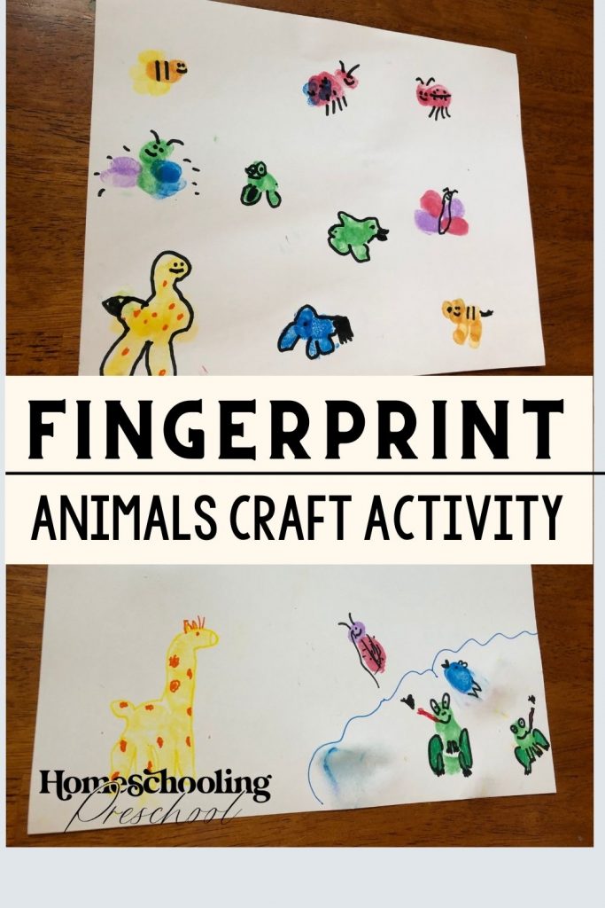 Fingerprint Animals Craft Activity