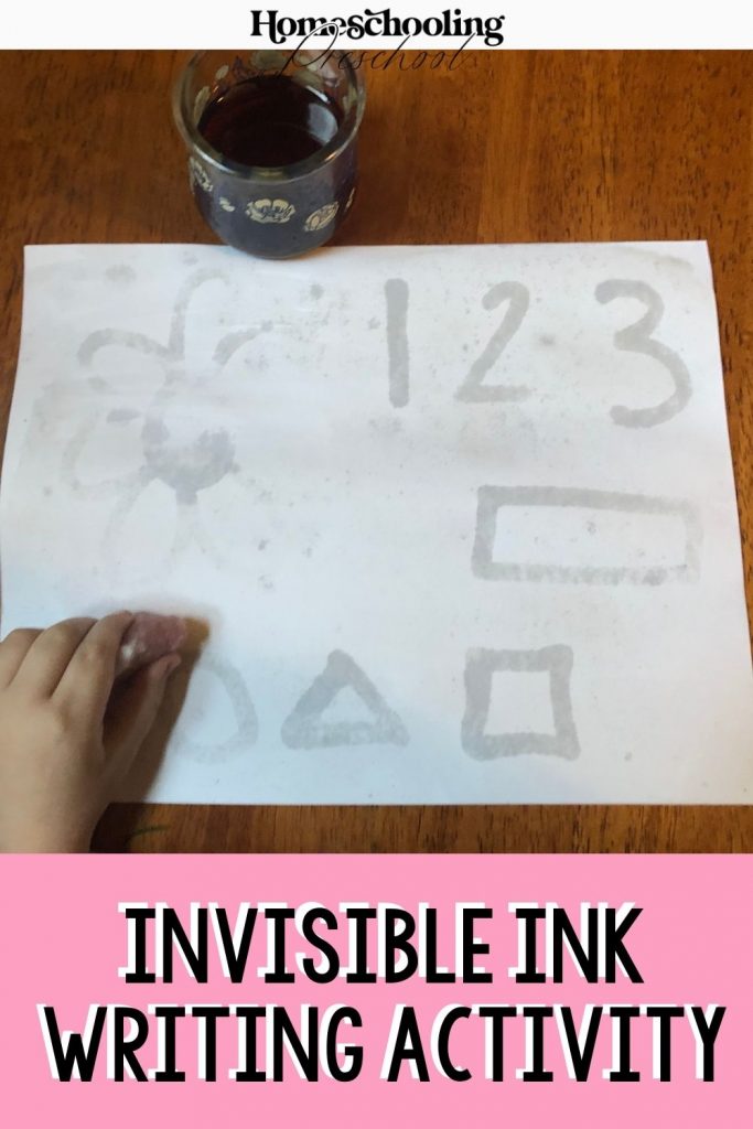 Invisible Ink Writing Activity