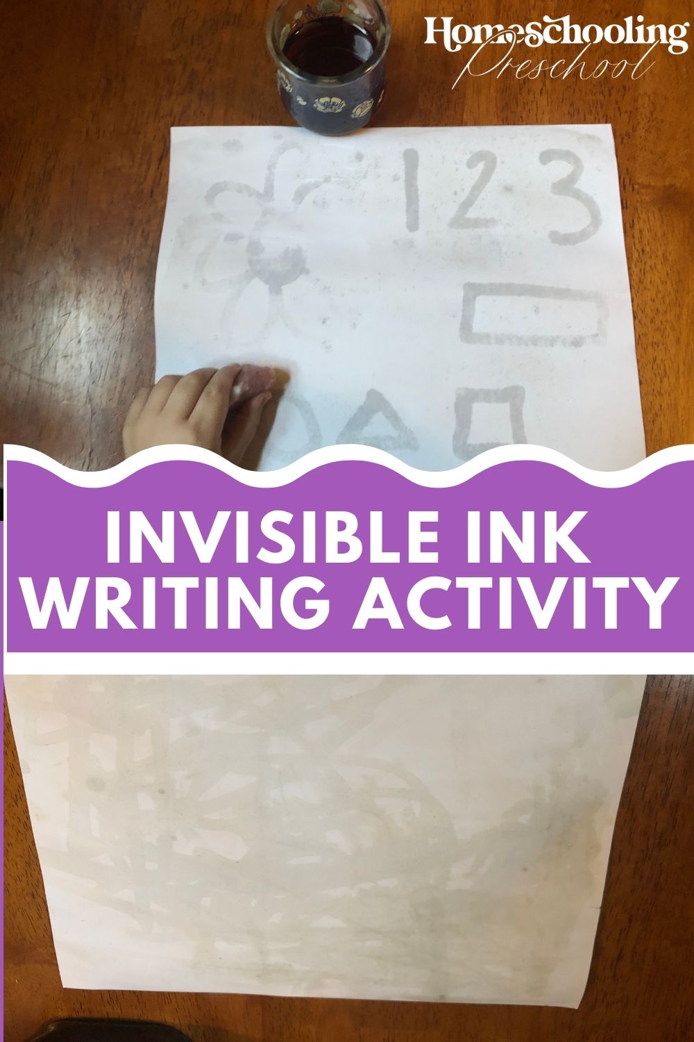 Invisible Ink Writing Activity Homeschooling Preschool