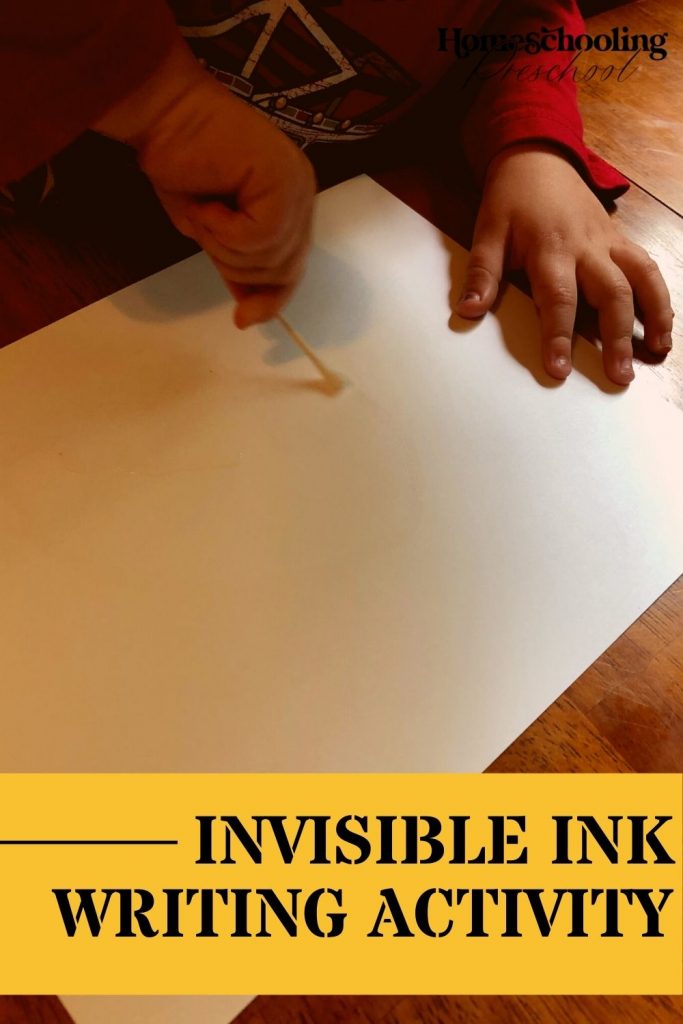 Invisible Ink Writing Activity