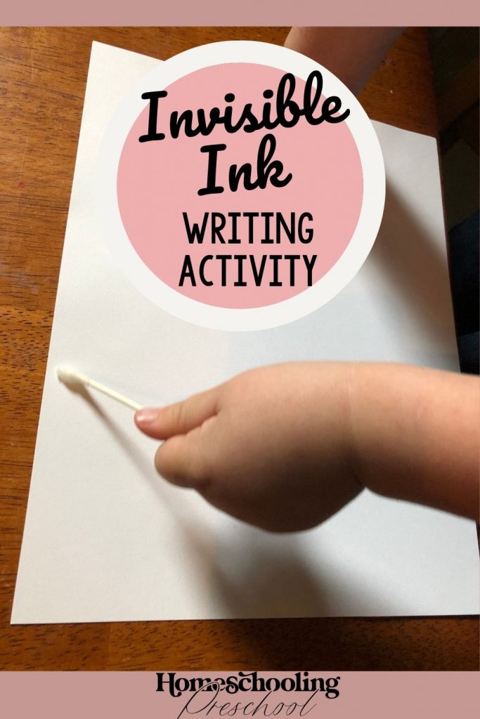 Invisible Ink Writing Activity