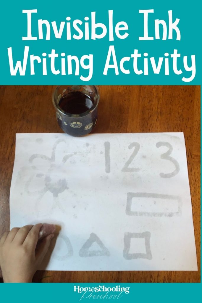 Invisible Ink Writing Activity