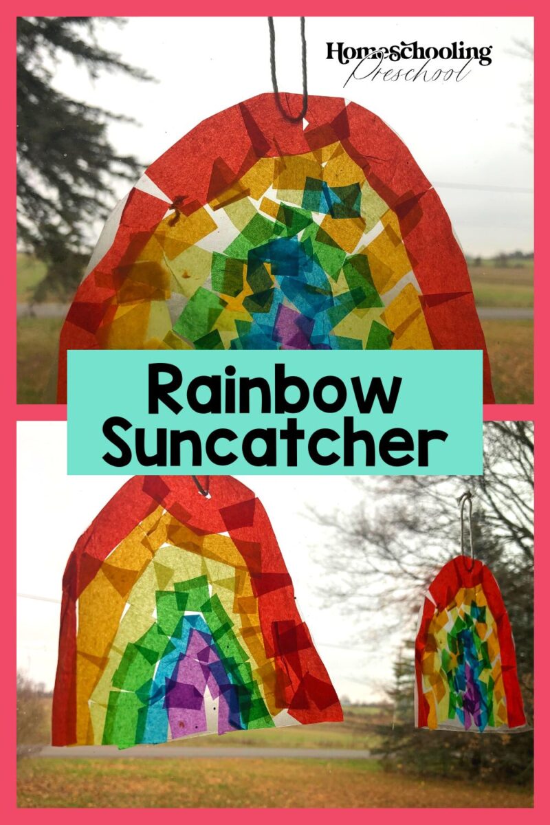 Rainbow Suncatcher Craft - Homeschooling Preschool