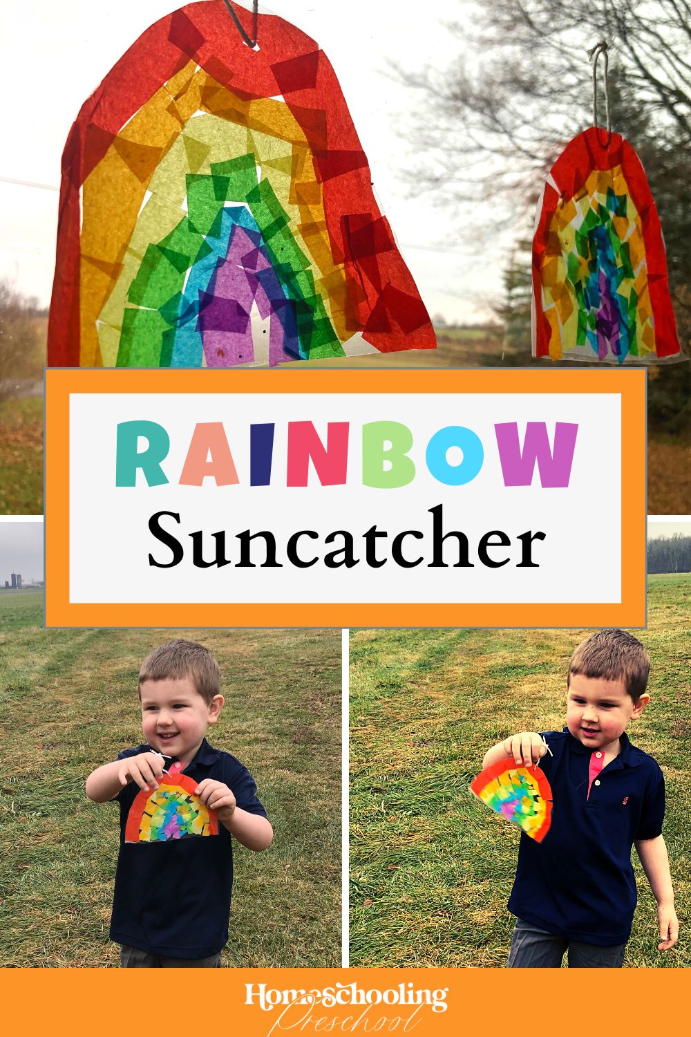 Rainbow Suncatcher Craft - Homeschooling Preschool