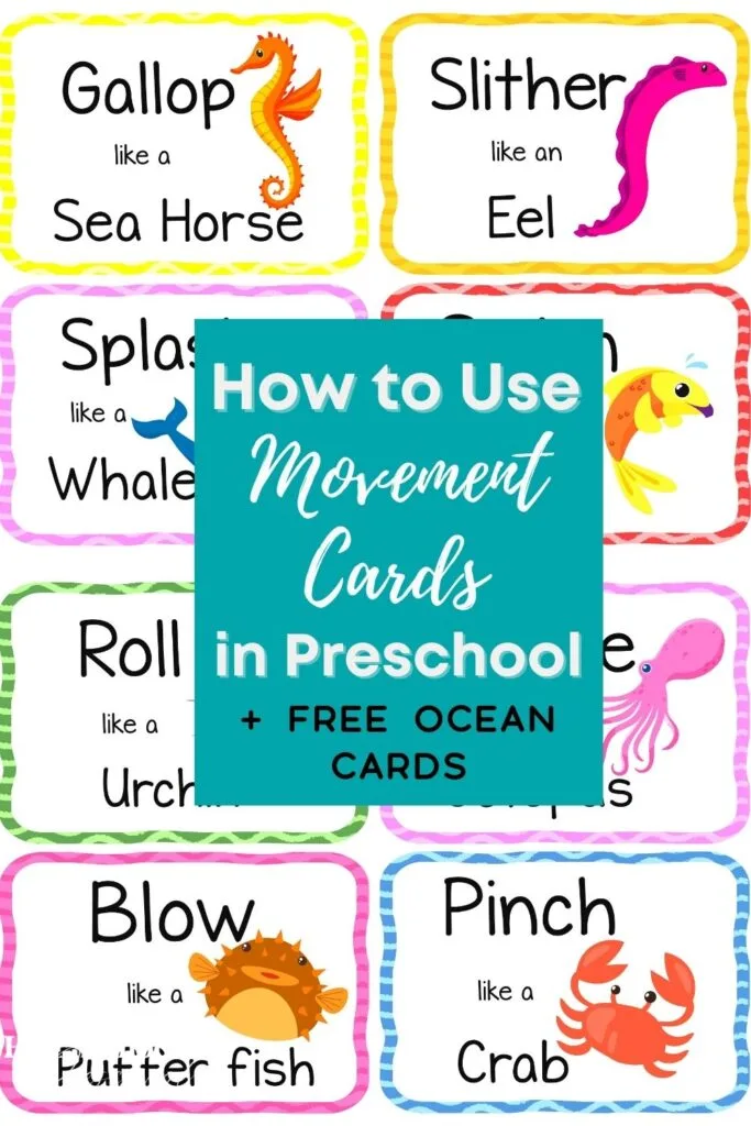 How to Use Movement Cards in Preschool + Free Ocean Cards