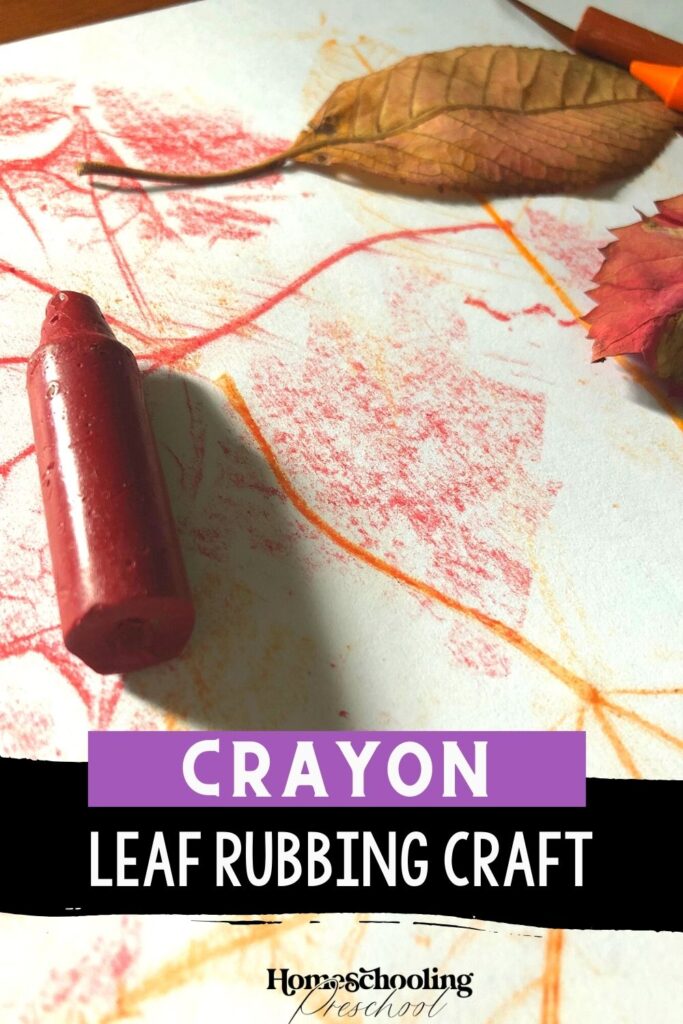 Crayon Leaf Rubbing Craft - Homeschooling Preschool