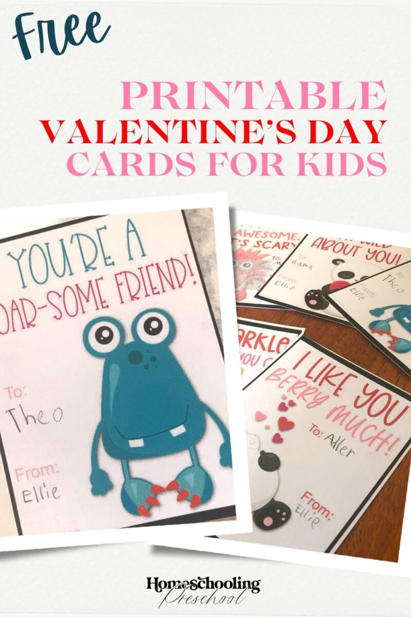 Free Printable Valentine's Day Cards for Kids - Homeschooling Preschool