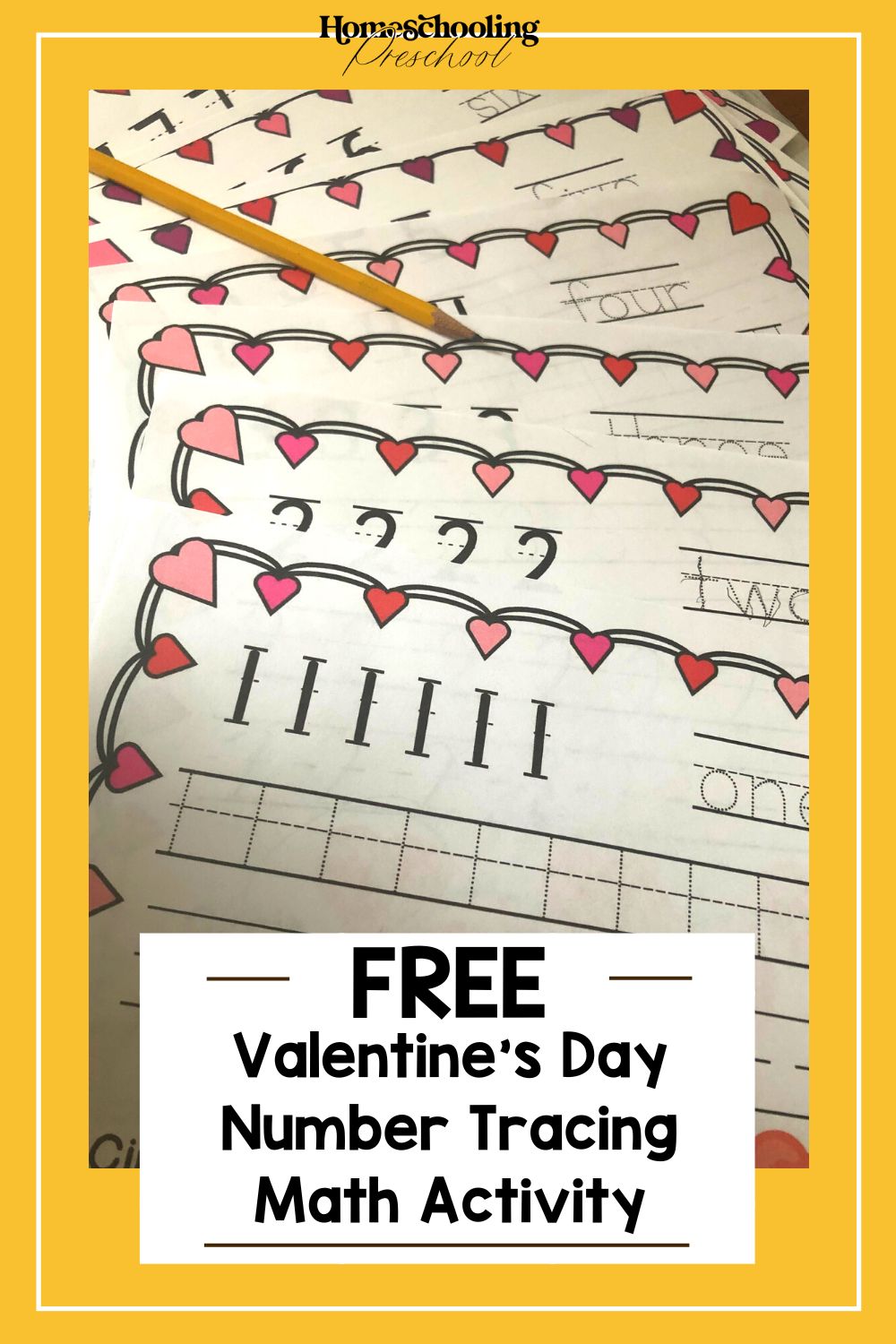 Free Valentine's Day Number Tracing Math Activity