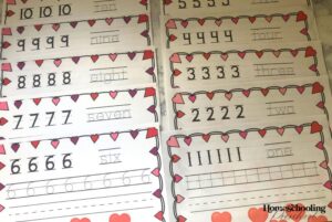 Free Valentine's Day Number Tracing Math Activity - Homeschooling Preschool
