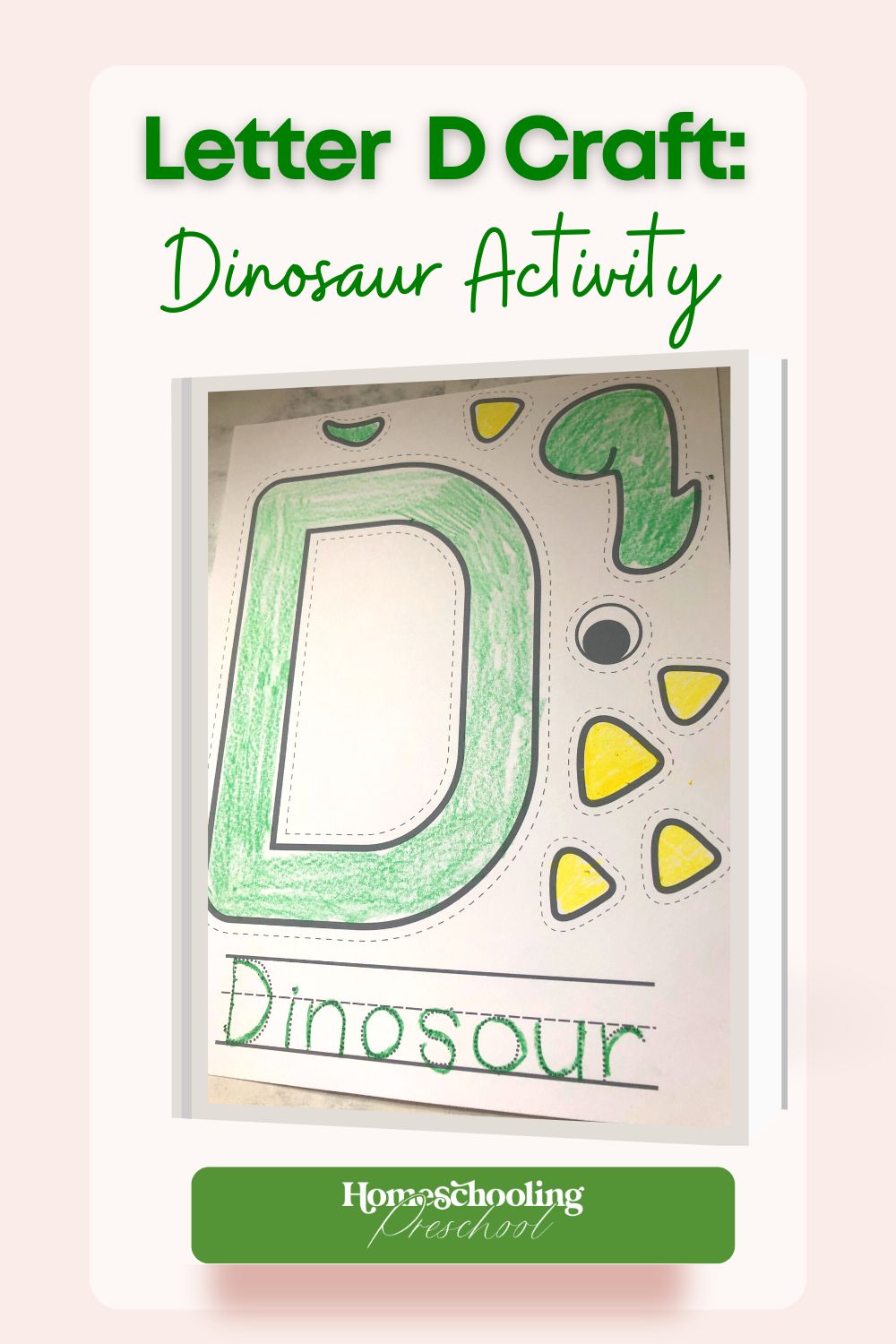 Letter D Craft Dinosaur Activity