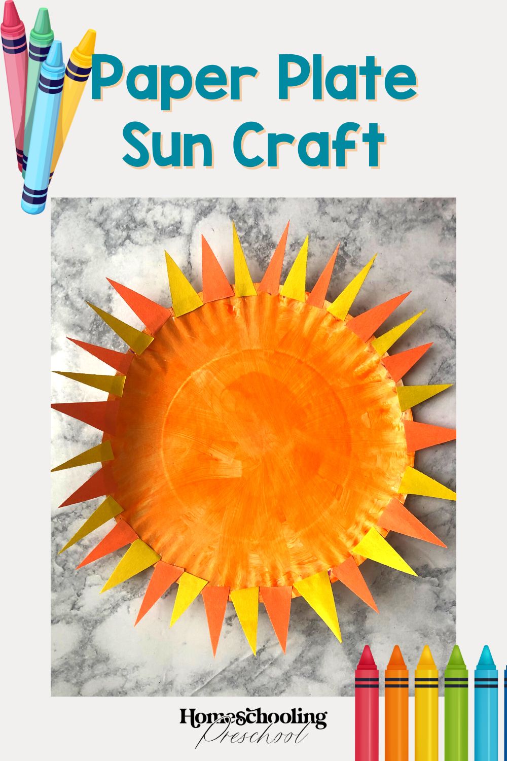 Paper Plate Sun Craft - Homeschooling Preschool