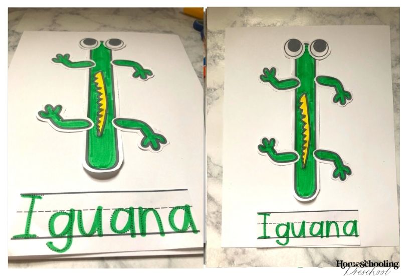 Letter I Craft Iguana Activity