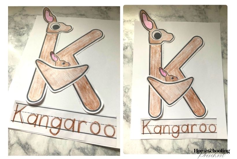 Letter K Craft Kangaroo Activity